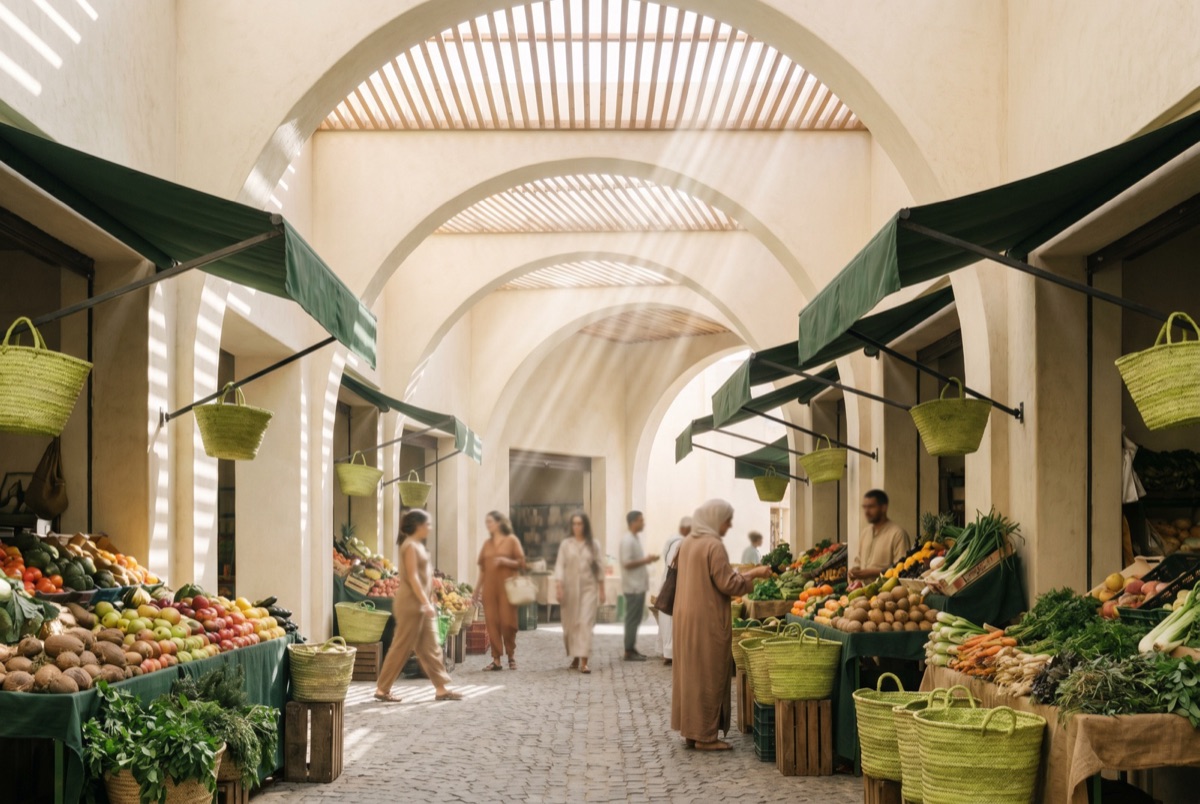 Marché alimentaire au Maroc