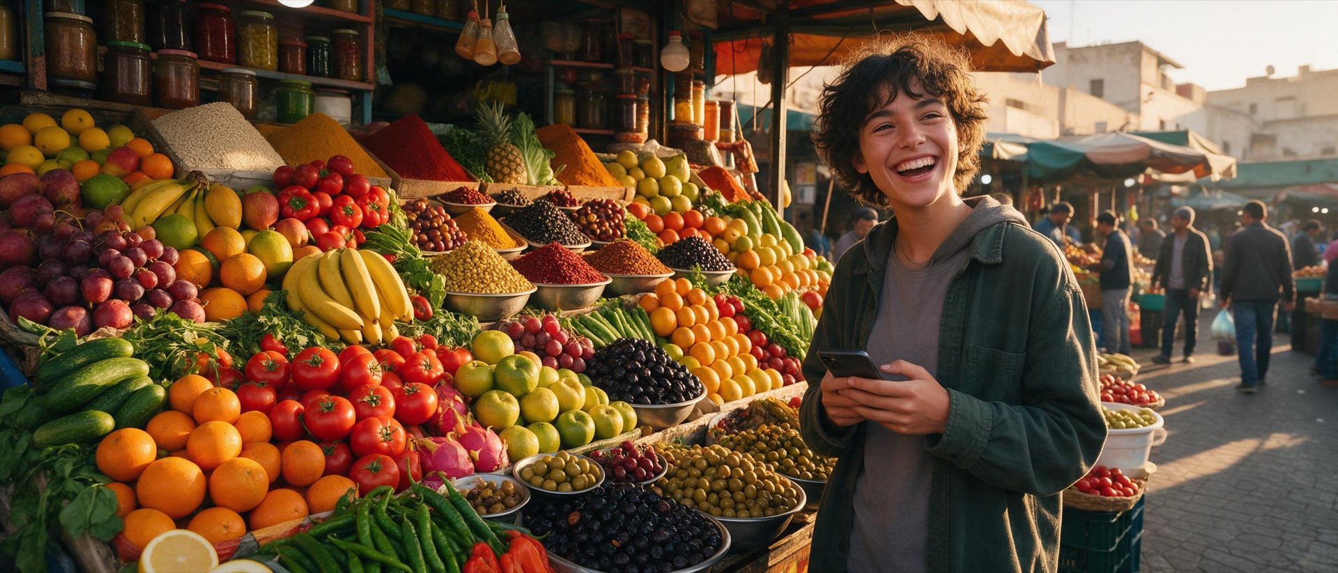 Marché alimentaire au Maroc